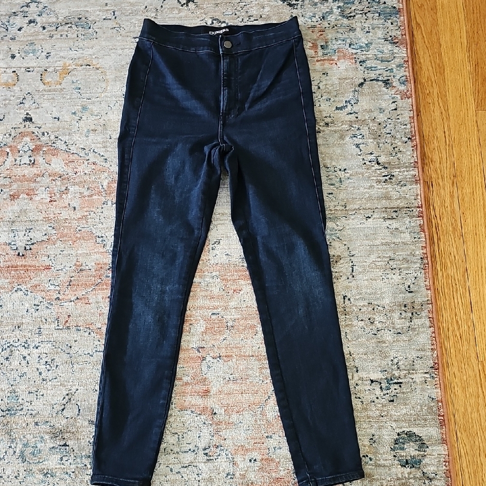 Express High Rise Blue Jeans Slim Fit